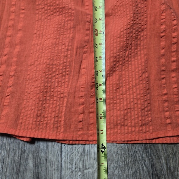 THML The Norah Embroidered Button Down Shirt Womens Large Orange NWOT - Picture 9 of 10